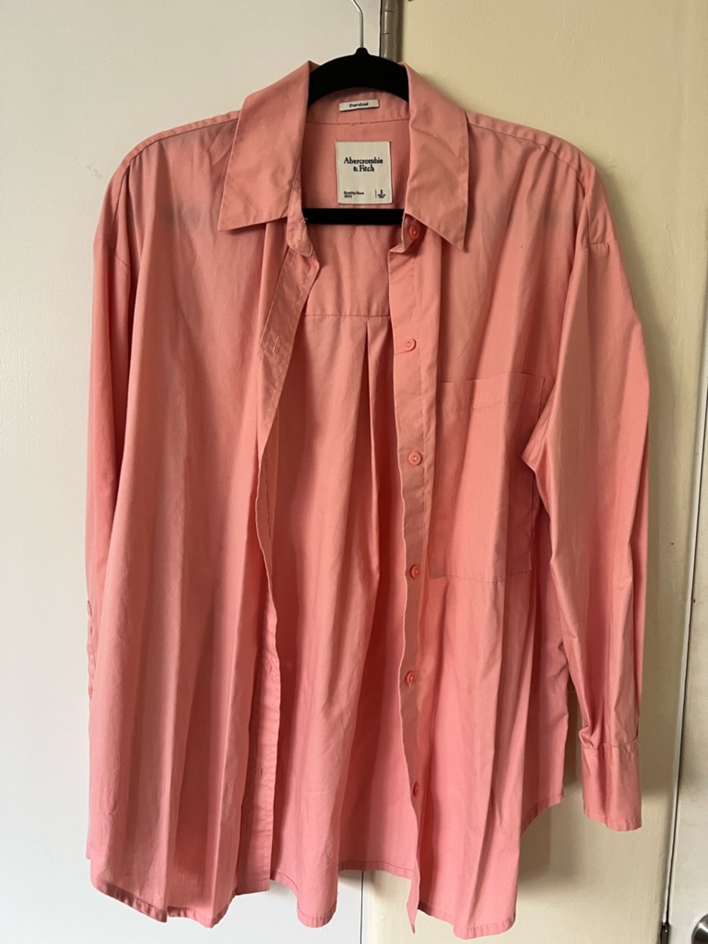 Abercrombie & Fitch Coral Pink Button-Front Shirt